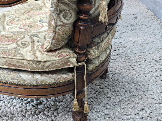 Image 1 of Poltrone da salotto Giorgetti Gallery di design di metà secolo con rivestimento in Gobelin, set di 2, Italia, 1975