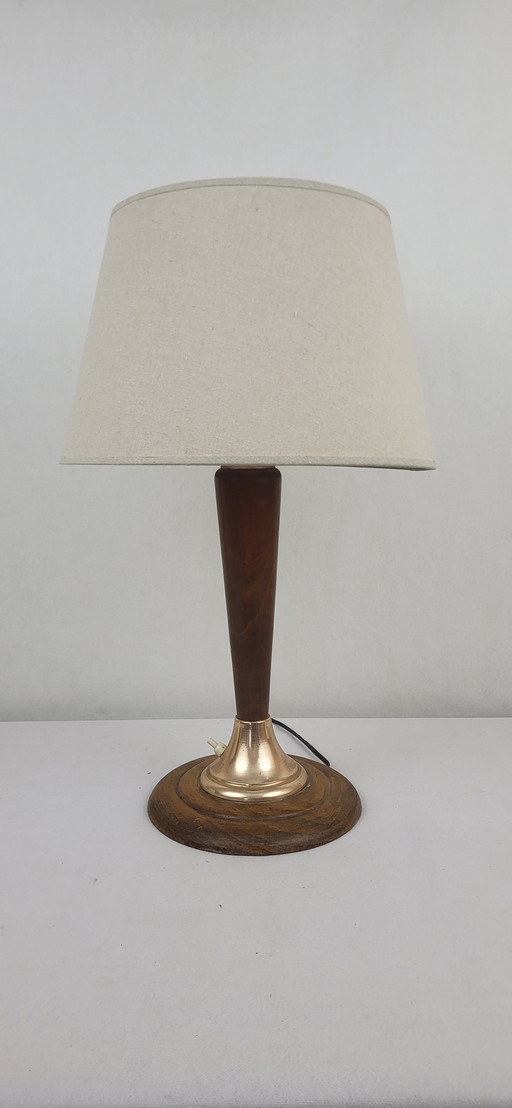 Art Deco Lamp van Hout en Koper