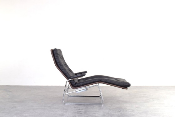 Chaise longue Fenix ​​de piel y cromo, modelo Bauhaus, diseñada por Sam Larsson para Dux, juego de 2 (photo 6 of 25)