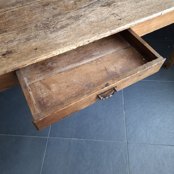 Image 1 of Antique French farm table 228x85 oak