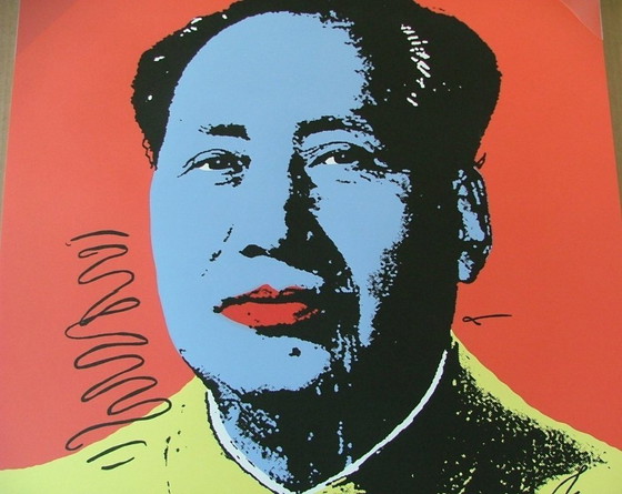 Image 1 of 1986 Carnegie Museum of Art After Andy Warhol "Mao Zedong - Handnumrerad " Lithograph