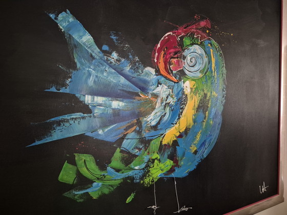 Image 1 of Grande peinture colorée Oiseau par Ursula Aubri
