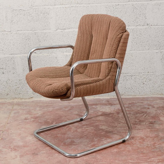 Vintage Armchair 70s – Textile, Chrome (photo 8 of 9)
