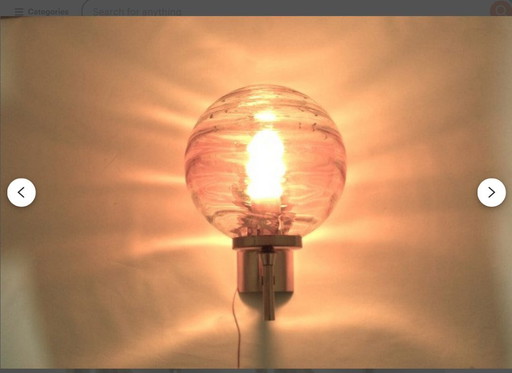 Applique (2), Mid Century Modern, Art Déco, ottone, vetro di Murano, vintage, raro