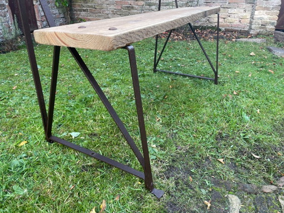 Banc vintage français avec dossier pour entrée ou jardin – Bancs de jardin, Wood, Iron (photo 6 of 19)