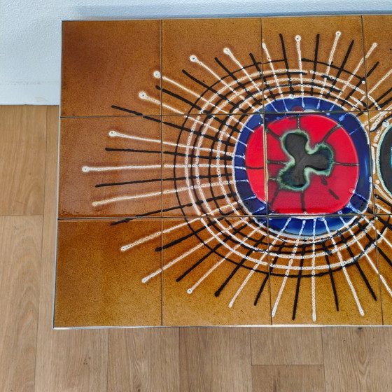Image 1 of Vintage Mid-Century coffee table, tile table, 1960s coffee table