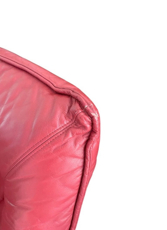 Image 1 of 2x inklapbare leren fauteuil door Teun van Zanten voor Molinari 1970