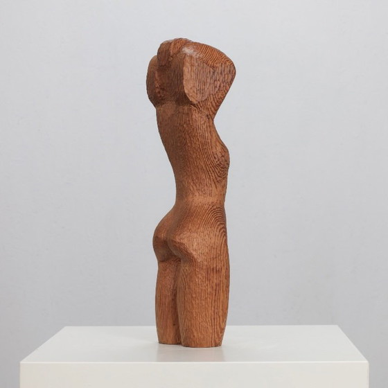 „Frau in Ketten“, handgeschnitzte Torso-Skulptur aus Holz, Niederlande, 1970er Jahre – Bildhauerei, Cast Iron (photo 6 of 9)