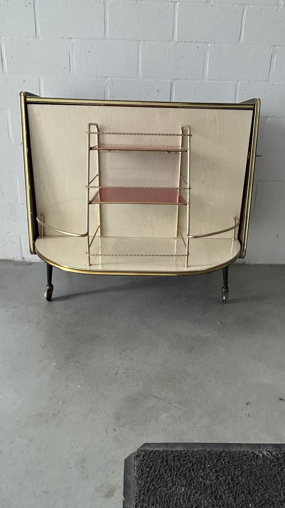 Image 1 of Original Vintage Bar Cabinet with Swivel Door – 1950s/60s