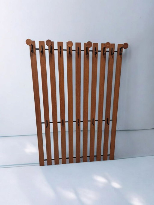 Mid - Century teak wall coat rack Coat rack Danish Design 60s