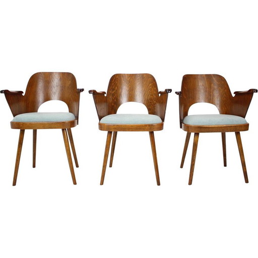 Vintage beechwood dining chair, Czechoslovakia 1960s
