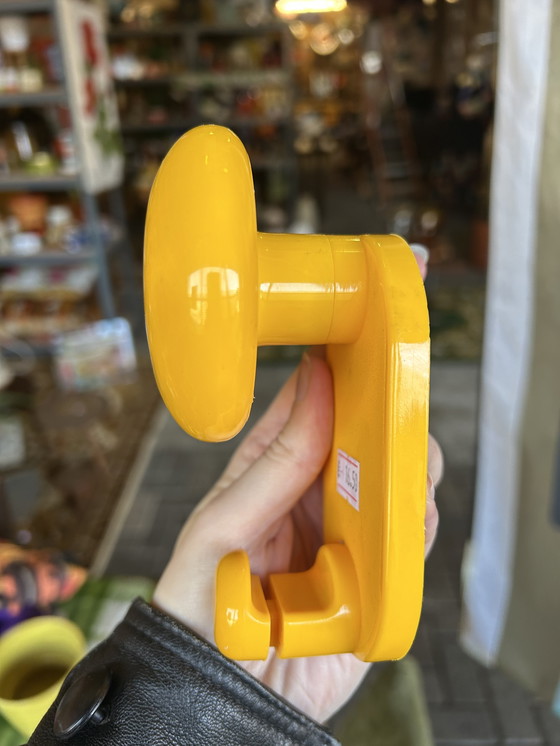 Image 1 of 3 vintage Italian design yellow coat hooks