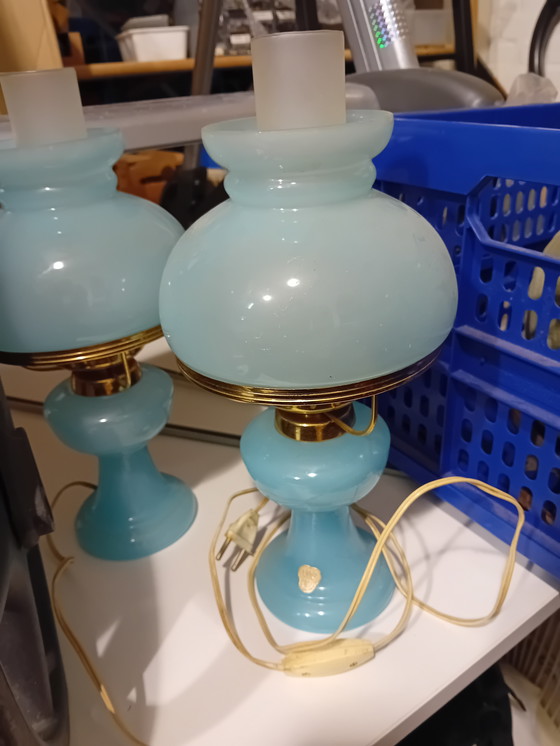 Image 1 of Vintage Opaline Lamp in Perfect Condition Years 60s/70s