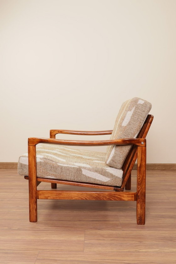 Image 1 of Vintage fauteuil met kussens ontworpen door Zenon Bączyk, Polen jaren 60, volledig opgeknapt