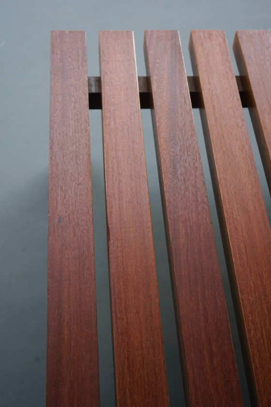 Image 1 of Grote teakhouten lage bank of salontafel uit het midden van de vorige eeuw, jaren 60.