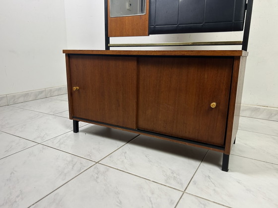 Image 1 of Vintage mid century modern hal kapstok met spiegel