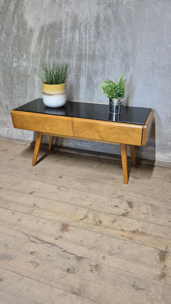 Vintage Mid-Century Sideboard / TV Cabinet, Oak, Czechoslovakia, 34 x 85 x 40 cm – Wood (photo 3 of 9)