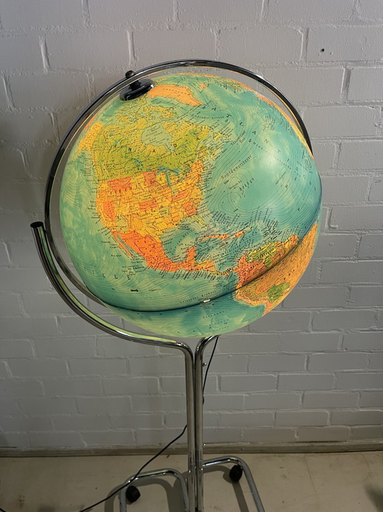 Image 1 of Vintage Globe on Chrome Stand - Geoscope,