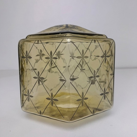 Image 1 of ART DECO STAINED GLASS PENDANT LIGHT