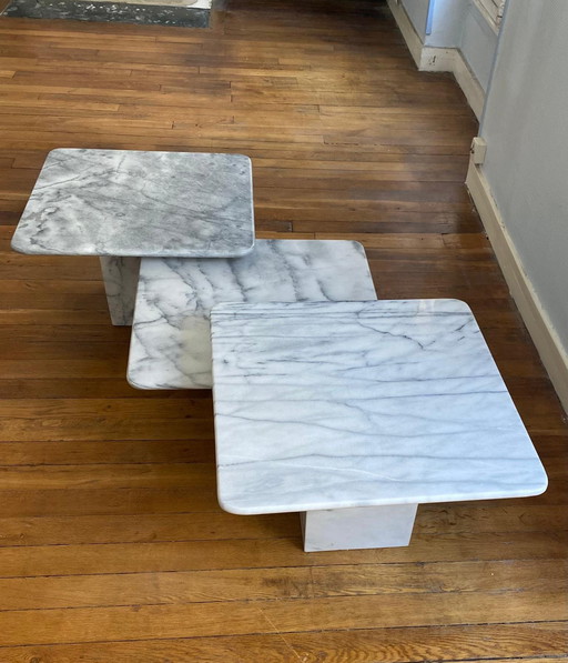 3x Marble Nesting Tables