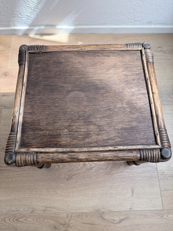 Image 1 of Ensemble de tables gigognes vintage en rotin Manou / Mime (années 1970)