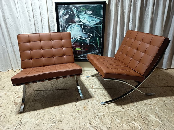 Image 1 of Sillones KNOLL Studio Barcelona (NUEVA Serie 2026) en piel natural (color coñac)