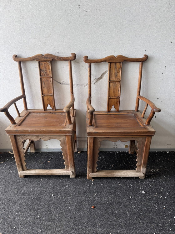 Antike Chinesische Holz-Sessel – 2er Set – Wood (photo 2 of 8)