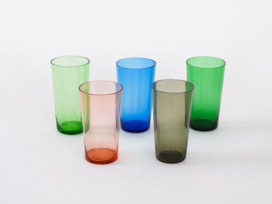 Image 1 of Set of coloured glasses, Finnish design, 1950s, designer: Tapio Wirkkala, manufacturer: Iittala