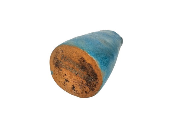 Image 1 of Hanneke Zuiderhoek - Cracked Vase - 'Bermuda Blue' - 3rd quarter of the 20th century