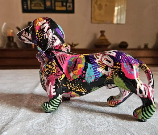 Resin Dachshund Dog Statuette
