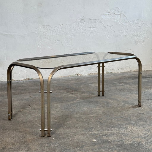 Steel and Glass Mid-Century Coffee Table, 1970