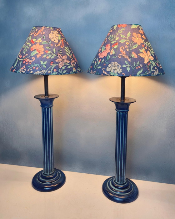 Image 1 of Set neoklassizistischer blauer Tischlampen