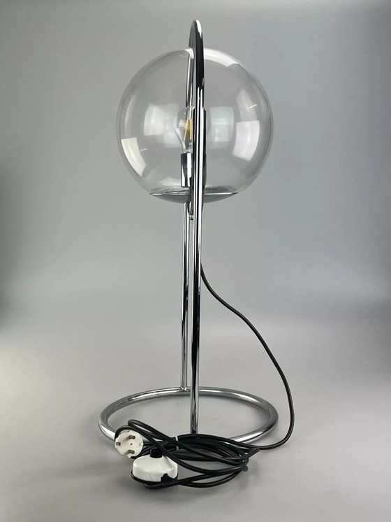 Image 1 of 60er 70er Jahre Kugellampe Lampe Leuchte Tischlampe Space Age Design Glas Metall