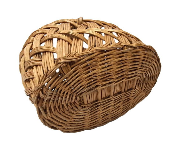 Image 1 of Cestino da picnic in vimini vintage 27x22x15 cm