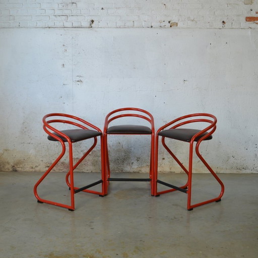 3x tabourets tubulaires