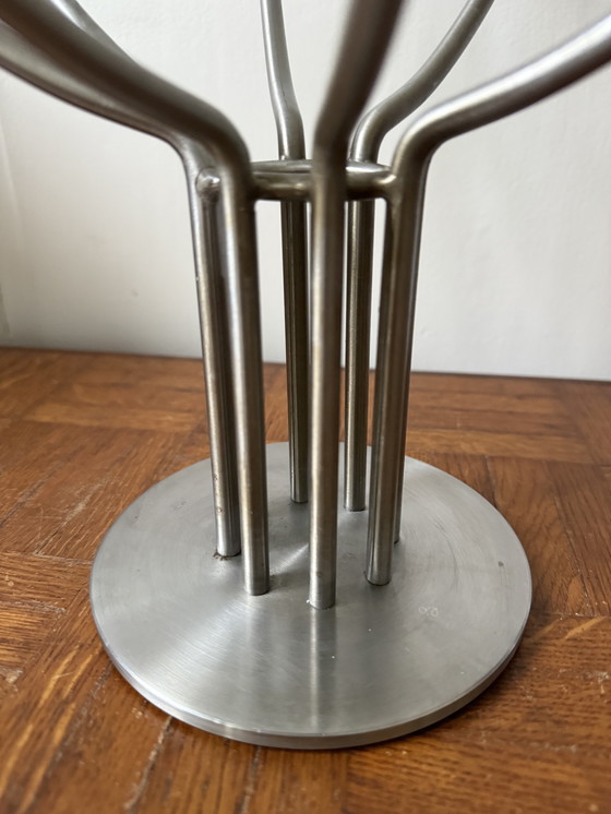 Image 1 of Großer Kronleuchter aus gebürstetem Metall, schwedisches Design von Hagberg