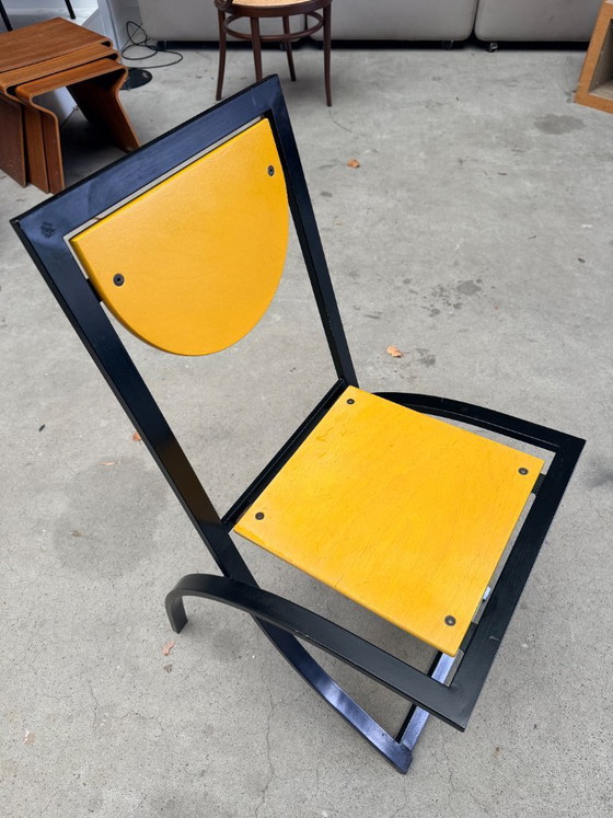 KFF Sinus chair, Karl Friedrich Förster (Bestand: 3) – Esszimmerstühle, Leder, Metall (photo 13 of 21)
