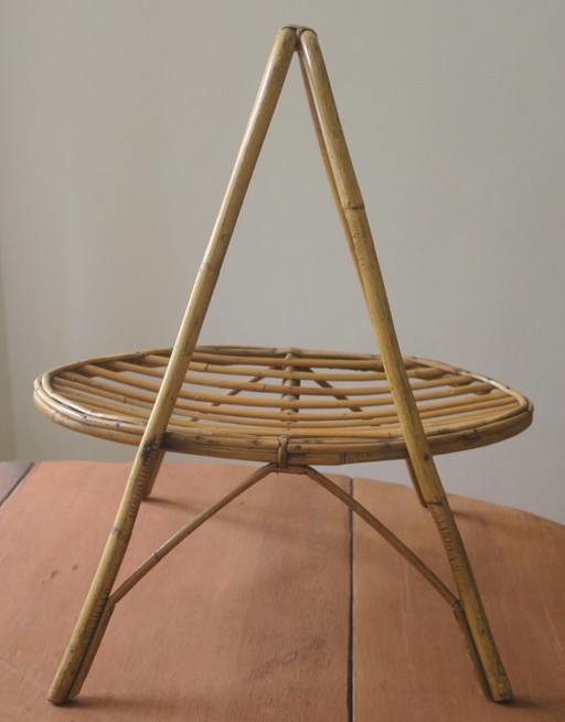 Porte-revues Mid Century en bambou, fabriqué à la main, années 1960