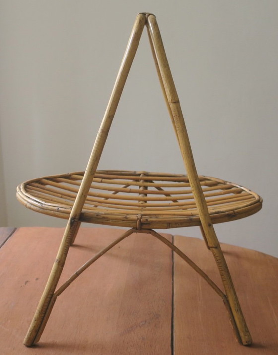 Image 1 of Hand-Crafted Mid Century Magazine Rack in Bamboo, 1960s