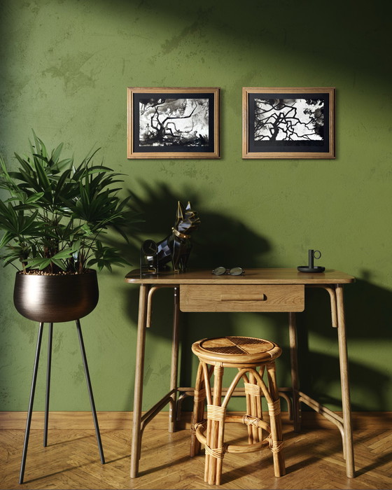 Image 1 of Eugène Eechaut (1928-2019) - Ink trees, diptych 1975, framed 