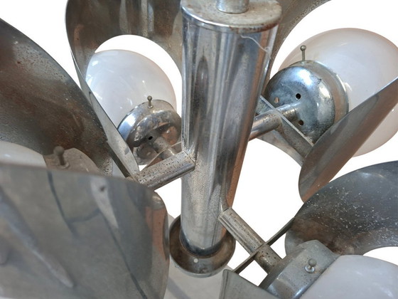 Image 1 of Iconic 1970s Vintage Chandelier – Space Age Design in Chrome Iron