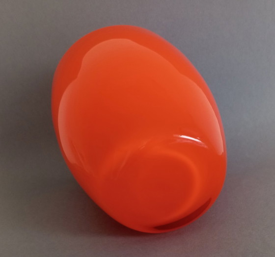 Image 1 of Énorme vase en verre orange/blanc Walther Gropius Bauhaus 'TAC02' Rosenthal 1969