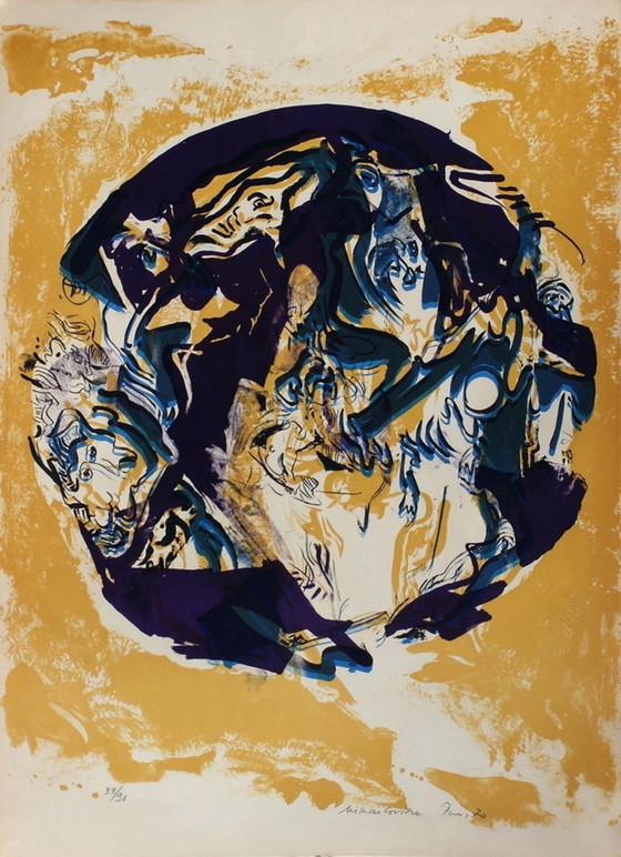 Image 1 of Milorad MIHAILOVITCH Personaggi Litografia firmata 1970