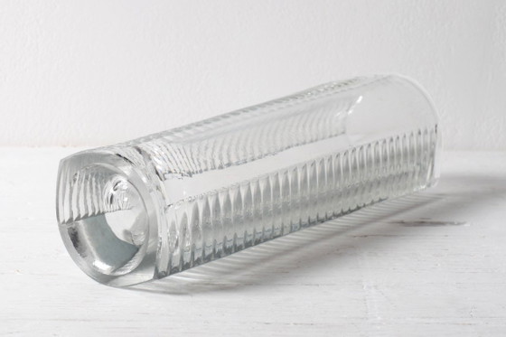 Image 1 of Mid-century Stylish Clear Pressed Glass Vintage Vase by Miloš Filip / Nemšová / Czech Republic / 1962