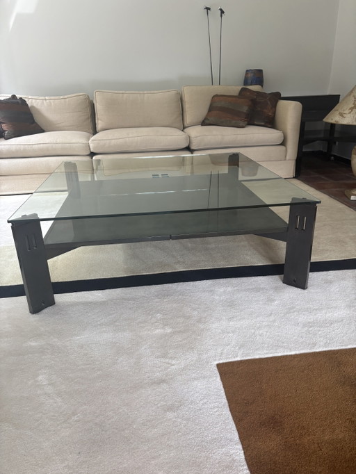 Tavolino Giorgetti con prolunga centrale e piano in vetro – salontafels, Wood, Glass (photo 2 of 5)