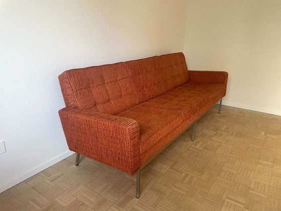 Florence Knoll Bank Couch 65a – 3-5 zitsbanken, Textiel, Chroom (photo 2 of 5)