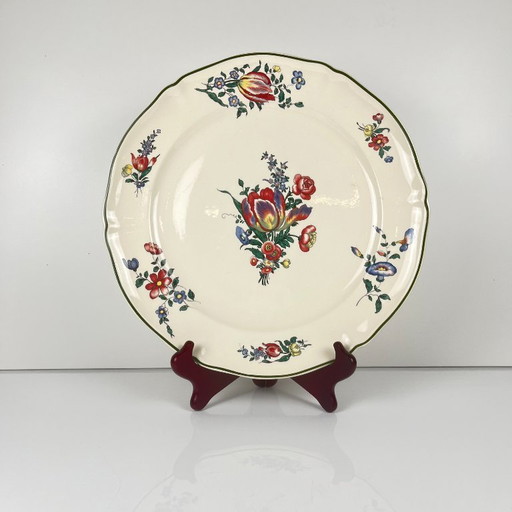 Runde Servierplatte von Villeroy & Boch, Dekor „Old Strasbourg“ mit Blumenmuster, 1940/50 – Ceramic