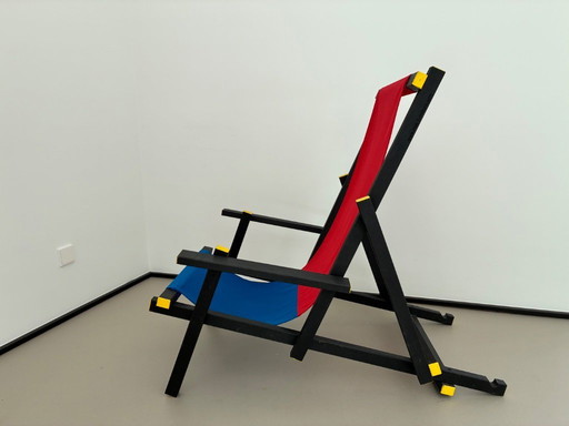 Esclusiva sedia da spiaggia di Mal Furniture in stile Rietveld.