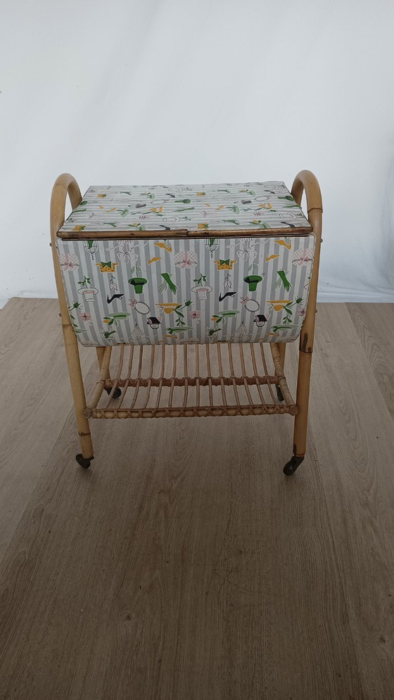 Image 1 of 1950s sewing box storage cabinet
