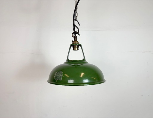 Industrial Green Enamel Factory Pendant Lamp from Coolicon, 1950s